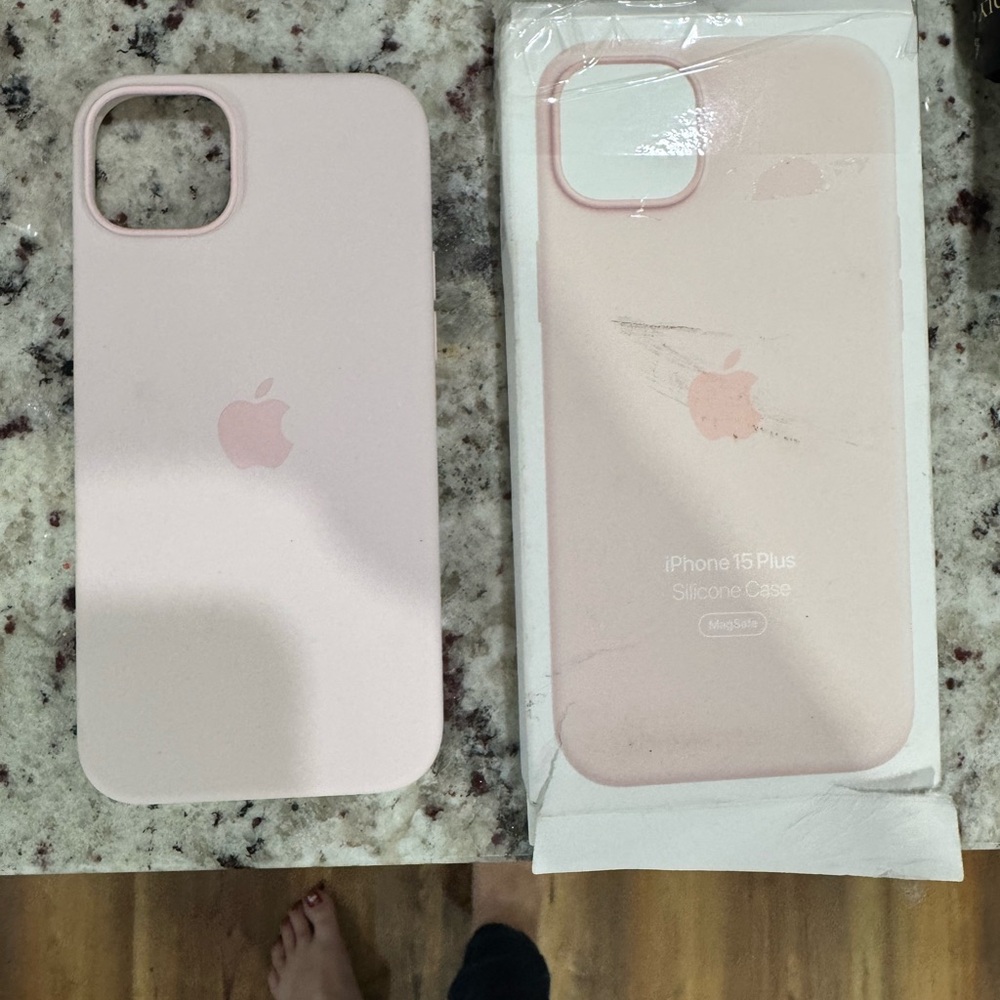 Apple Pink Phone Cases with Textured Surface and Minimalist Design